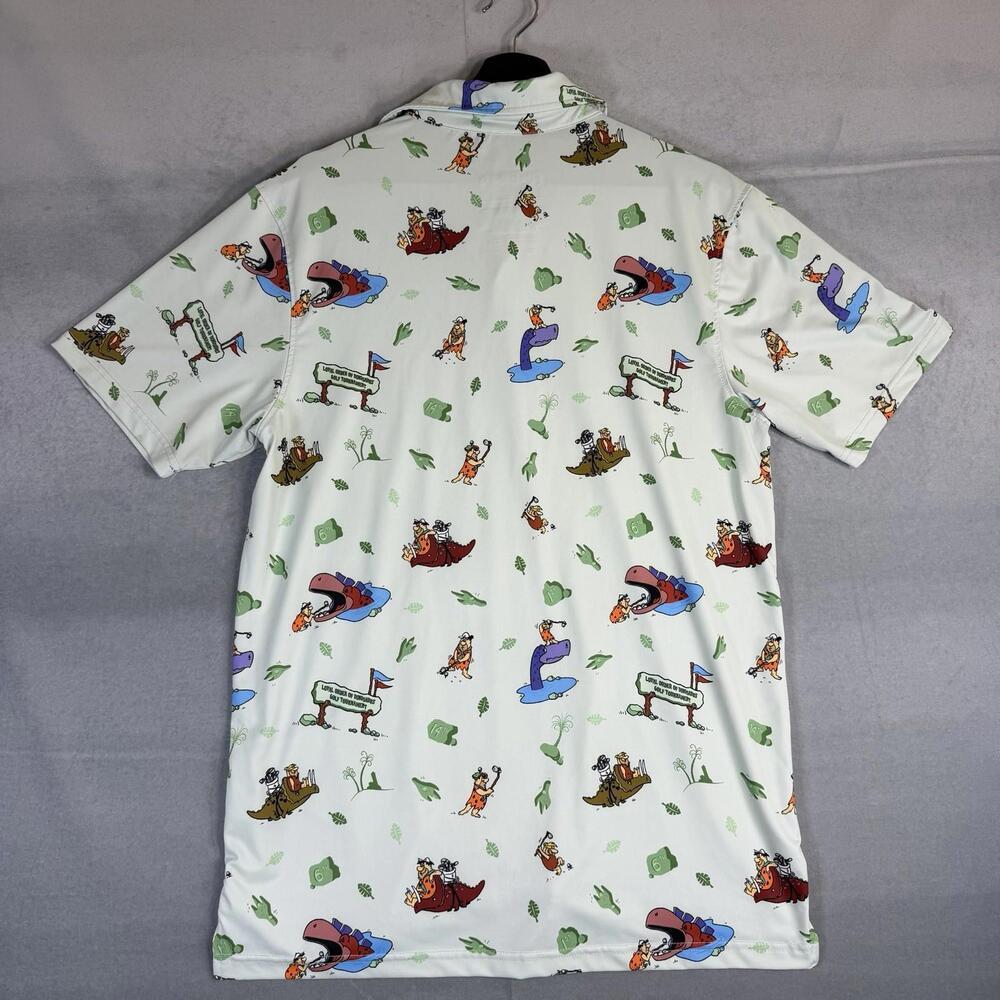RSVLTS The Flintstones Polo Mens Medium Loyal Order of Dinosaurs Tourney Golf - Picture 3 of 6